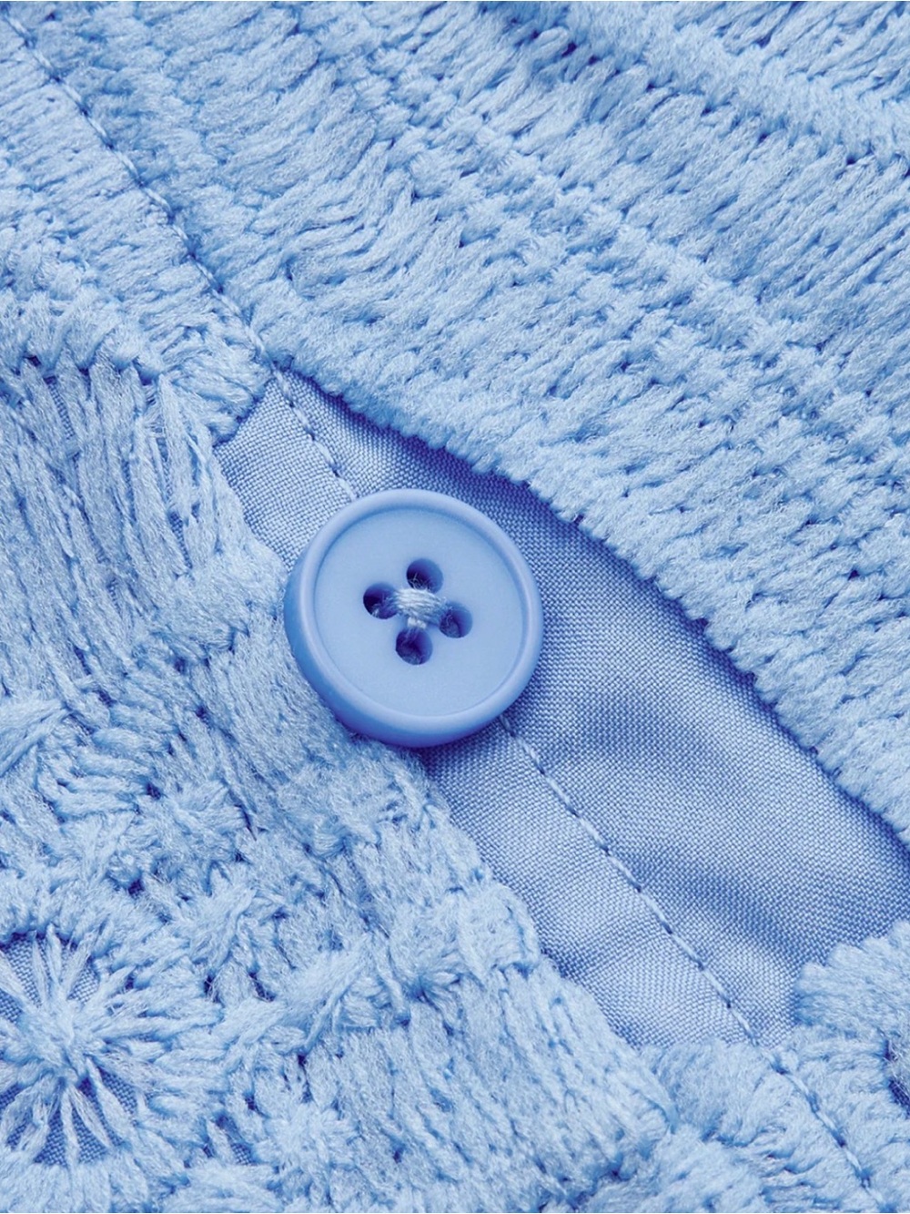 NWT Commense Light Blue Crochet Lace Women's Shorts & Top Set - Picture 7 of 16
